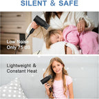 slopehill Professional Ionic Hair Dryer, Powerful 1800W Fast Drying Low Noise Blow Dryer with 2 Concentrator Nozzle 1 Diffuser Attachments for Home Salon Travel (Black)