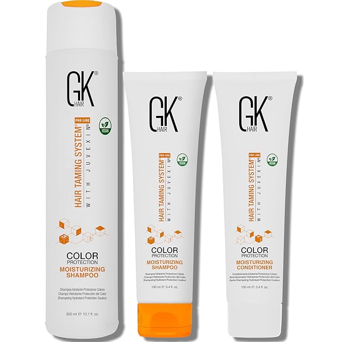 GK Hair Moisturizing Shampoo 300ml with 100ml Pack of Moisturizing Shampoo and Conditioner Set free from Sulfate and Paraben for Color Treated Oily Dry Damaged Hairs