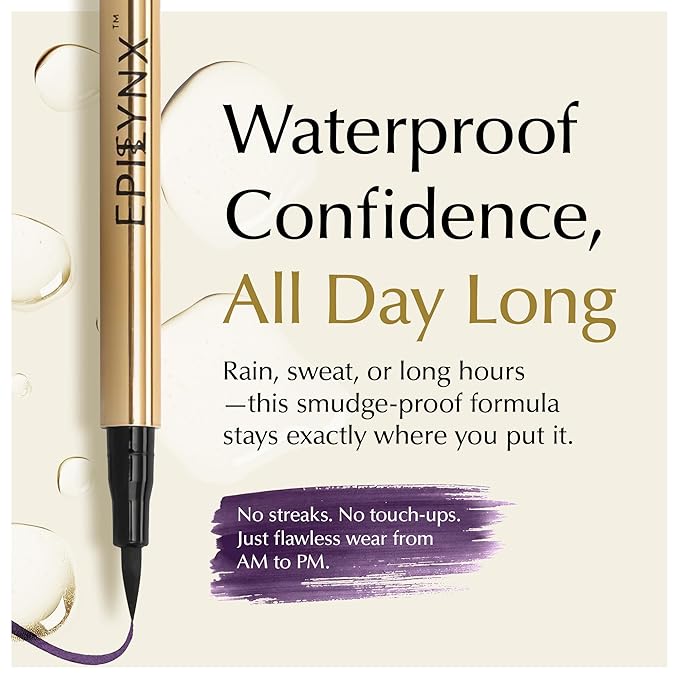 Liquid Eyeliner - Hypoallergenic Eyeliner with Fine Brush Tip, Long-Lasting Waterproof Eye Liner - Cruelty-Free, Vegan, Hypoallergenic, Gluten-Free, Smooth Application Liquid Eye Liner, Purple 2mL