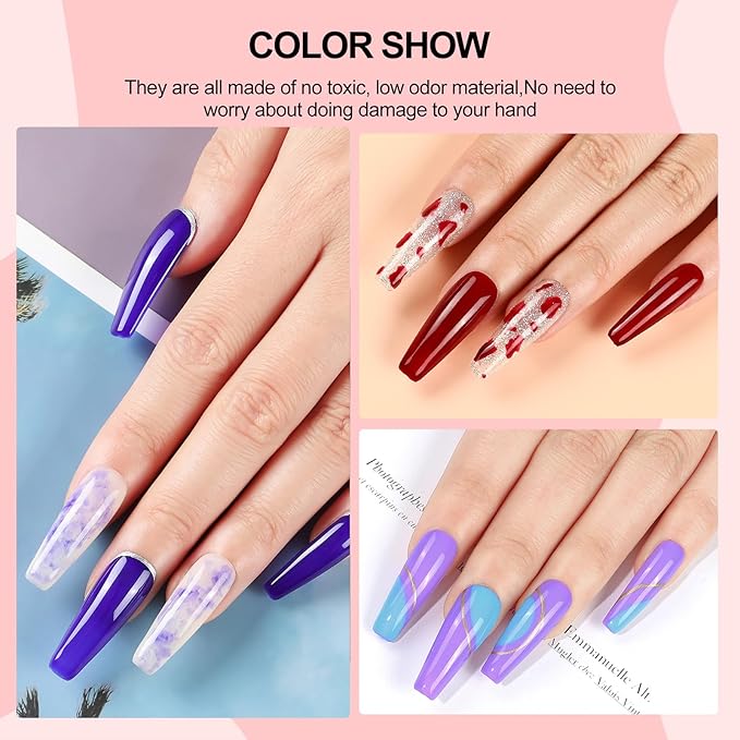 53PCS Gel Nail Polish Kit with U V light and Drill Starter Kit, 35 Colors Gel Polish Set 5pcs Top Base Coat All season Fashion Popular Colors Professional Nail Lamp Gel Manicure Kit Gifts for Women