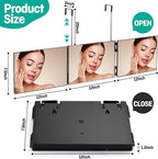 3 Way Mirror for Men & Women - Trifold Self Haircut Mirror, 360° View with Height Adjustable Hooks, Anti-Fog HD Glass for Shaving, Makeup, Braiding, Dye Hair, Travel Friendly Grooming Tool