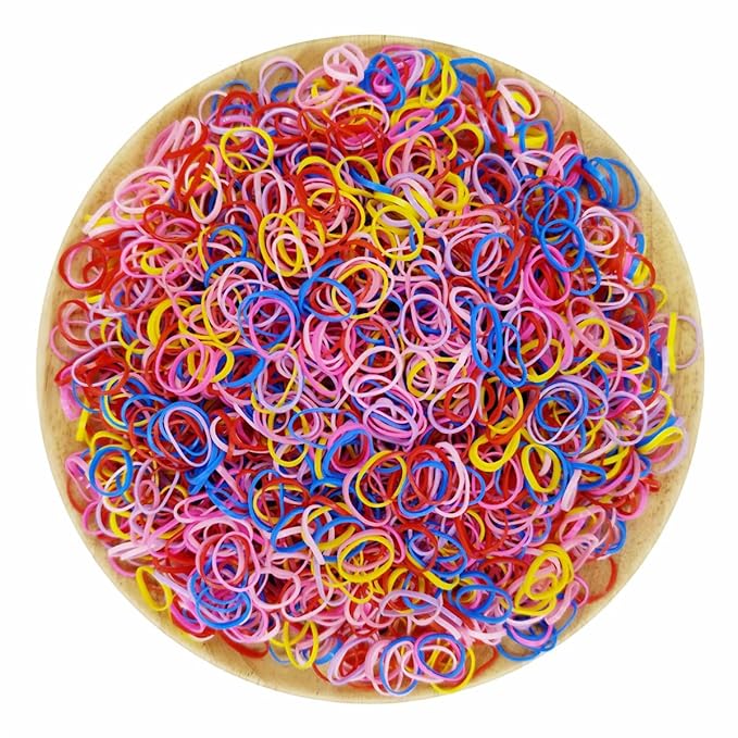 3200 Pcs Elastic Rubber Bands Small Hair Ties Hair Rubber Mini Hair Bands Hair Elastics Tiny Soft Holder Ponytails for Girls (Multicolor)
