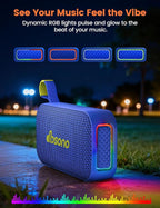 Bluetooth Speaker White Elephant Gifts: Christmas Stocking Stuffers for Men Adults Teens, 30H Playtime, Portable Wireless Speakers, Powerful Bass, Lightshow, Birthday Beach Vacation Essentials, Blue