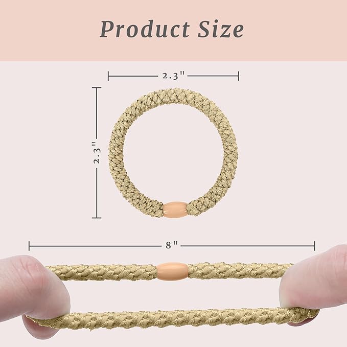 30 Pcs Hair Ties No Damage for Women Girls, High Elastic Braided Hair Ties for Thick Hair, Soft Ponytail Holders, No Crease Hair Bands for Curly Thin Hair Scrunchies (Neutral Colors)