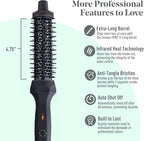 MINT Extra-Long 1 1/3 Inch Thermal Brush for Effortless Curls, Volume & Waves | 230-430°F 2-Heater Ceramic Curling Iron Brush Creates Long-Lasting Styles | Heated Round Styler