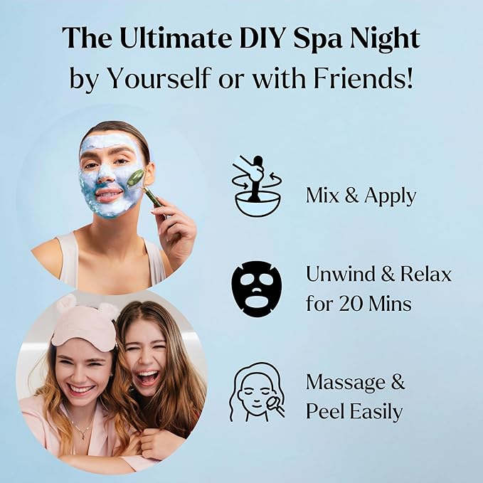 Jelly Face Mask for Facials - Hyaluronic Acid Hydrating, Brightening & Nourishing Jelly Mask with Free Jade Roller & Spatula |Professional Hydrojelly Masks | Christmas Gifts for Women, Gifts for Women