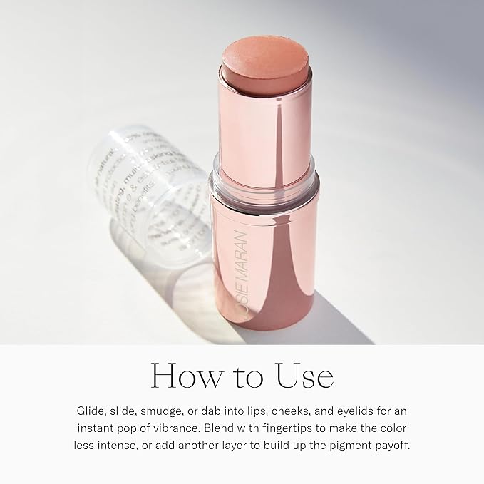 Josie Maran Color Stick & Lip Gloss Makeup Set - Argan Oil-Based Makeup Balm for Lips, Cheeks & Eyes + Hyaluronic Acid Infused Plumping Lip Gloss (2 Piece Set)