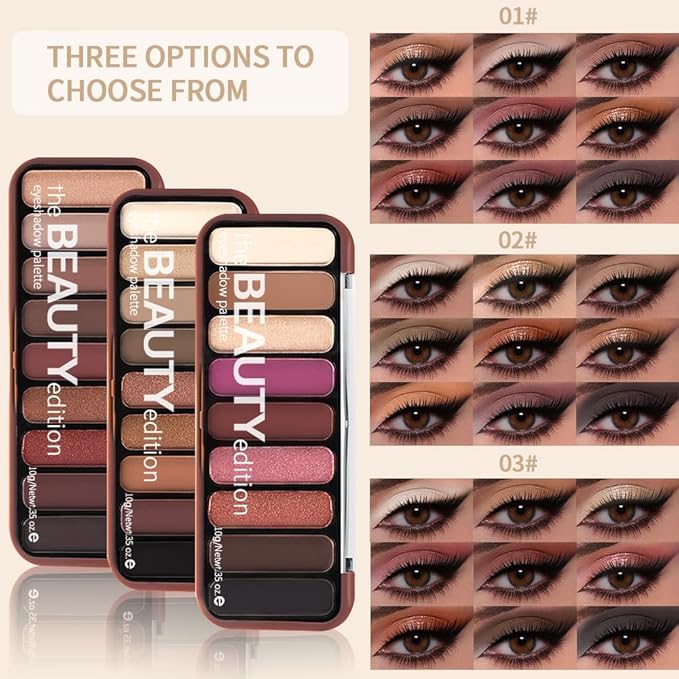 Rosy Brown Eyeshadow Palette for Mature Eyes – 9 Matte & Shimmer Shades in Taupe Nude, Dusty Rose, Copper Rose & Plum Brown, High Pigment & Blendable Daily Natural to Soft Smokey Looks