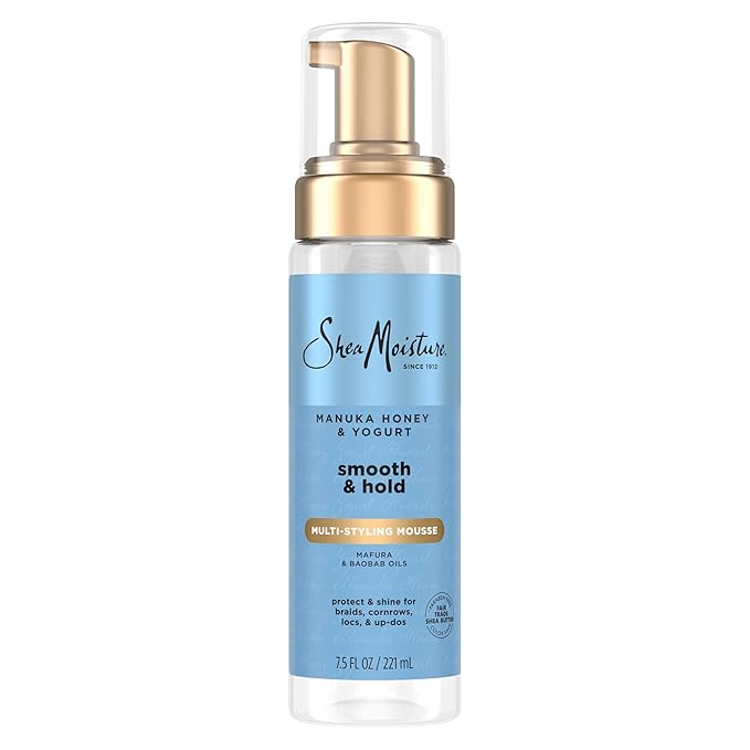 SheaMoisture Manuka Honey & Yogurt Smooth & Hold Multi-Styling Hair Mousse for Nourishment 7.5 oz