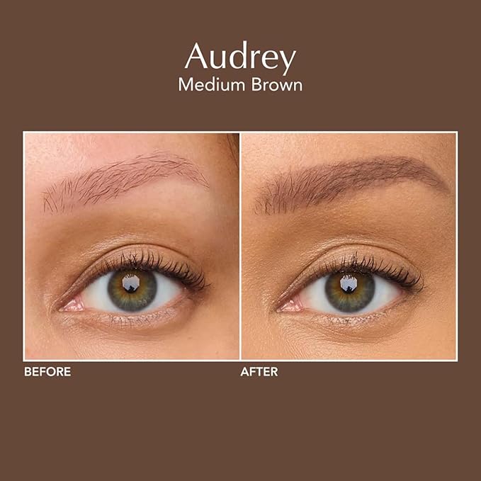 Thrive Causemetics Infinity Waterproof Eyebrow Pencil, Retractable Brow Pencil with Hyaluronic Acid, Shea Butter, Dual Ended Eyebrow Brush Spoolie, Fine Tip, Vegan, Cruelty Free, Audrey (Medium Brown)