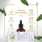 HBNO Lemon Eucalyptus Essential Oil - 4 oz (120ml) - Natural - Perfect for Cleaning, Aromatherapy, DIY, Soap & Diffuser