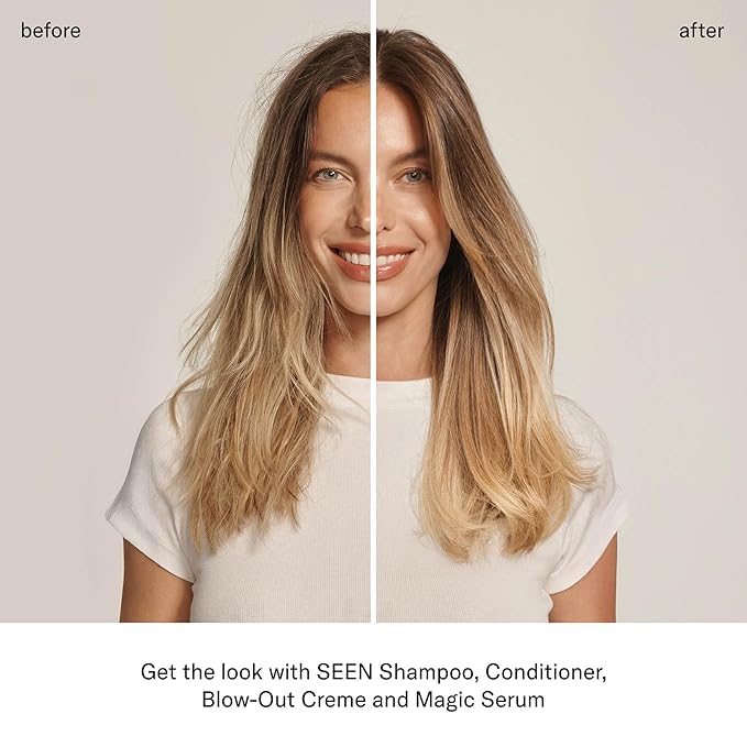 SEEN Blow-Out Creme, Fragrance Free - Non-Comedogenic & Blow Out Hair Cream- Reduces Frizz- Heat Protectant- Safe for Sensitive, Eczema & Acne Prone Skin