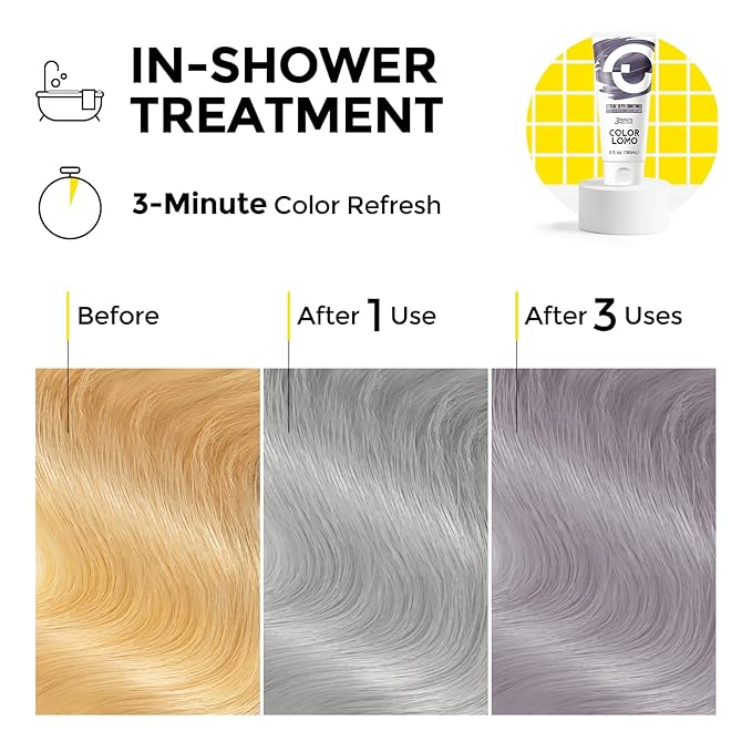 Semi Permanent Hair Color - 6 oz Color Depositing Conditioner with Shea Butter & Almond Oil- Color Conditioner Depositing Hair Mask - Vegan, Paraben, Ammonia & Sulfate Free -Extreme Silver