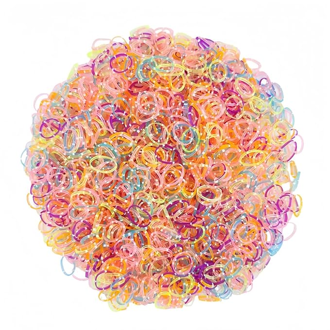 3200 Pcs Elastic Rubber Bands Small Hair Ties Hair Rubber Mini Hair Bands Hair Elastics Tiny Soft Holder Ponytails for Girls (Candy Color with dots)