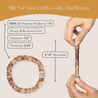 Authentic Mulberry Silk Skinny Hair Match Scrunchies for Women, Anti Breakage Hair Ties for Curly Thick & Thin Hair, 100% Silk for Buns, Sleep & Ponytail, Platinum/Warm Blonde (4 Pack)