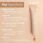 BARE Tinted Sunscreen SPF 50 – Non-Greasy, Water-Resistant, Vegan & Reef-Safe with Hyaluronic Acid & Jojoba Oil – 1.69 fl oz – Light