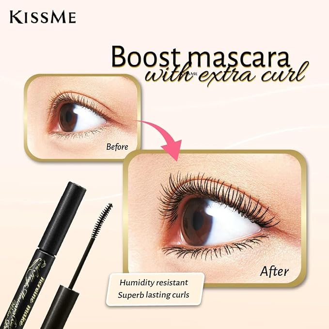 HEROINE MAKE by KISSME Mascara Base for Curl, Volume and Length, Clear MASCARA Primer with Argan Oil, Camellia Oil & Squalane, Transparent Type, Ideal Alone or Under Mascara, Made in Japan, CLEAR 1 EA