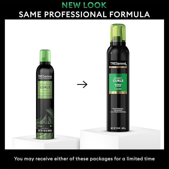 TRESemmé Defining Hair Mousse, Bouncy Curls 2-Pack – Curly Hair Products with Nourishing Coconut & Avocado Oil + Keratin Hair Mask