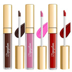 3Pc Matte Liquid Lipsticks for Women, Dark Brown Lipstick Red Lisptick Pink Lipstick, Cruelty Free Long Lasting Lip Makeup (DM15+DM05+DM26)