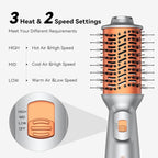 Double Voltage Mini Hair Dryer Brush,Traval Hair Brush 100-240V,3 Heat & 2 Speed Settings Oval Barrel Thermal Brush,Blow Dryer Brush for Dry,Straightening,Voluming