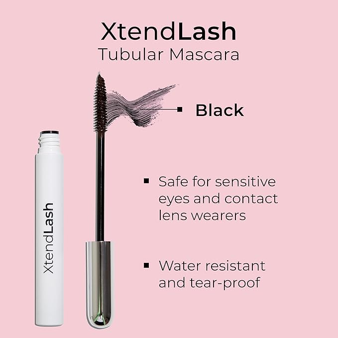 MCoBeauty - Xtendlash Tubing Mascara - Black - Award Winning Lengthening & Lifting Water-Resistant Smudge-Proof Mascara for Defined Lashes - Richly Pigmented - Smudge Proof, Buildable Formula