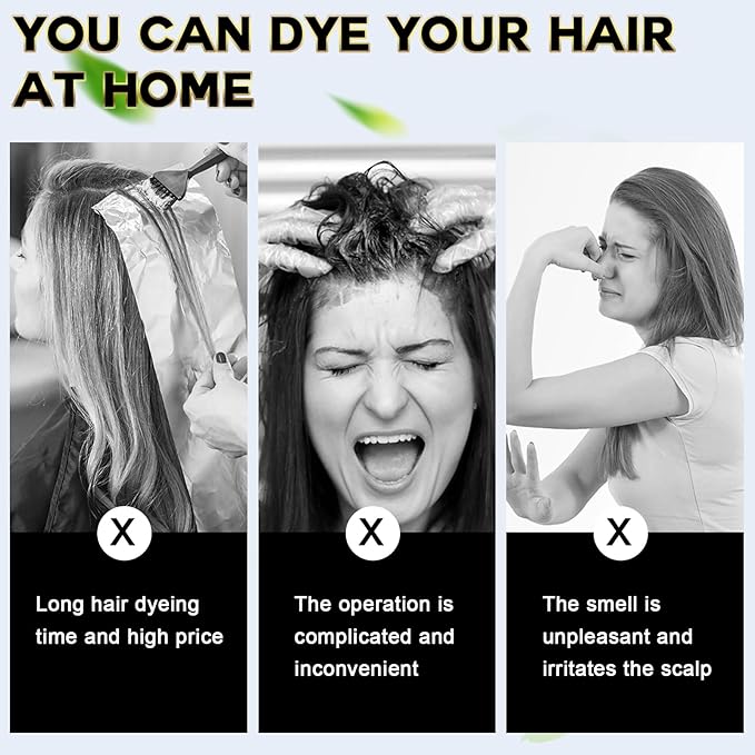 IIIMEIDU Hair Dye Shampoo 3 in 1 for Gray Hair, Herbal Ingredients Shampoo Dark Coffee Hair Dye for Women Men, Grey Coverage 500ml