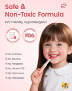 RUNBEN Kids Tinted Lip Balm, Juicy Pomegranate Lipstick, 24H Moisturizing, Safe & Non-toxic Lip Gloss for Kids & Teen, Christmas Makeup Gift for Girls, 2g