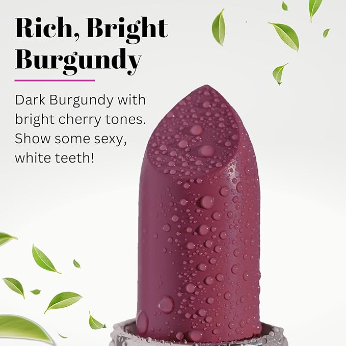 Fifth & Skin BOTANICAL Lipstick (CHERRY) | Vegan | Natural | Organic | Certified Cruelty Free | Paraben Free | Petroleum Free | Healthy | Moisturizing | Vibrant Color that's Good for your Lips!