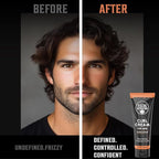 Viking Revolution Hair Curl Cream for Men - Sandalwood Curling Cream with Vitamin E & B5, Shea Butter - Styling Cream for Curly Hair to Enhance, Define and Shape Natural Curls and Wavy Hair (8fl oz)