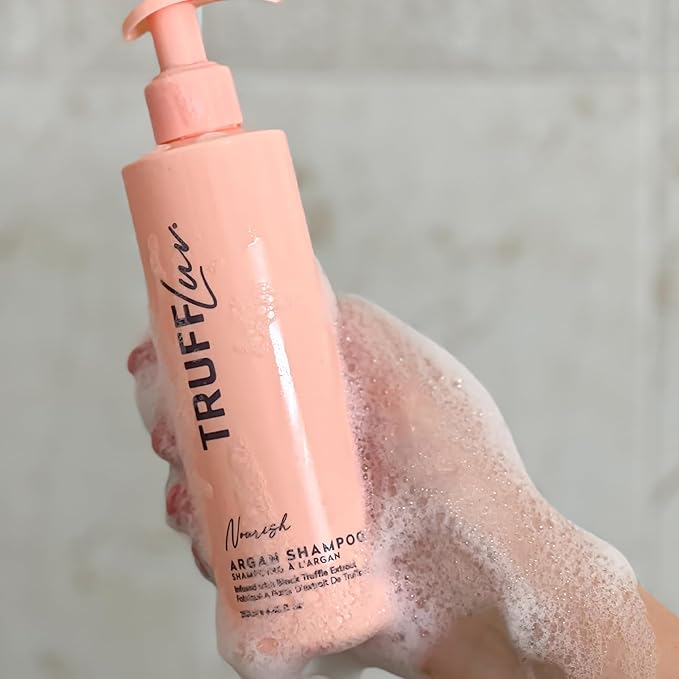 TruffLuv | Nourish Collection Argan Shampoo, Infused with Black Truffle Extract, Replenishing Shampoo, Deeply Hydrates, Nourishes & Soothes Hair and Scalp, Paraben Free, Sulfate Free, 8.45 Fl Oz