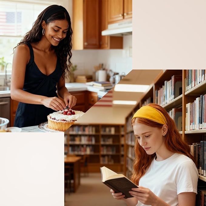 Headbands For Women Headband Elastic Soft Head Bands For Women's Hair Accessories Womens Fashion Yoga Fabric Hair Band 6 Pcs