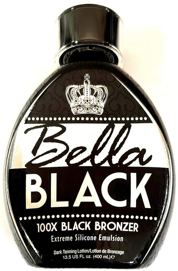 Bella Black 100X Bronzer Tanning Lotion – Premium Tanning Bed Lotion with Extreme Silicone Emulsion and Banana Fruit Extract – Instant Results – Dark Tanning Lotion for Indoor Tanning Beds - 13.5oz