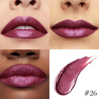 Kaely 2-in-1 Dark Plum Purple Red Metallic Lipstick and Lip Liner Makeup, Shimmer Liquid Metallic Lipsticks for Women, Glitter Lip Gloss Stain Long Lasting Waterproof Smudge Proof 24 Hour, Vegan 26