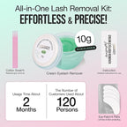 LASHVIEW Eyelash Extension Remover Cream Gentle Aloe Vera Formula, Lash Removal Kit with Eye Patches & Cotton Swabs(10g)