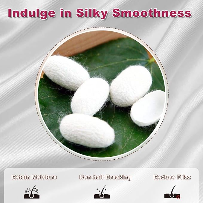 8Pcs Mulberry Silk Scrunchies & Hair Ties - No Crease Skinny Scrunchies Elastic Set for Women All Hair Types, Reduces Breakage