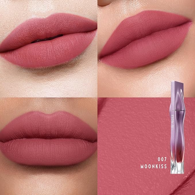 NEBULA VELVET LIP CREAM-Long Lasting Lip Stain, Waterproof and Transferproof Lip Tint, Matte Finish, Smooth Out Lip Lines, Lightweight & High Coverage, Stocking Stuffers (007 MOONKISS)
