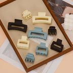 Mehayi 9 PCS Matte Hair Clips Claw for Women Girls, 3 Styles Nonslip Small Hold Strong Hold Cute Jaw Clip Barrettes for Thick Thin Long Short Hair, Fashion Acrylic Hair Clamps Styling Accessories