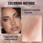 evpct Rose Gold Single Eyeshadow Palette Makeup for Older Women, Amber Rush Brown Shimmer Glitter Sparkly Cream Eye Shadow Palette Brightener Makeup for Older Women, High Pigment Monochrome Eyeshadow