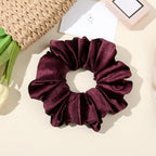 CEELGON Burgundy Big Velvet Scrunchie 6.5 Inches Jumbo Scrunchies Hair Ties Oversized Ponytail Holder for Thick Curly Hair Extra Large Hair Accessories for Women (Burgundy)