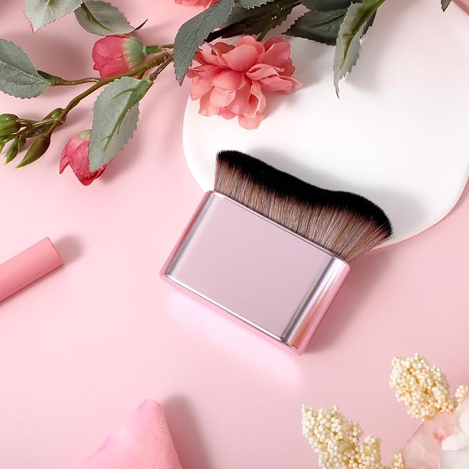 Soft Body Makeup Brush Portable Self Tanning Brush Self Tanner Face & Body Makeup (Pink Rose Gold)