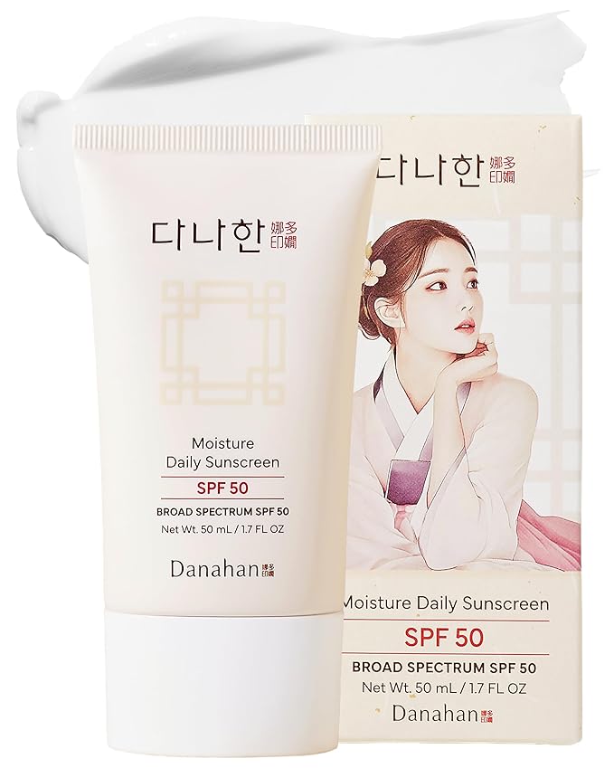 Moisture Daily Sunscreen SPF 50 - Korean Face Sunscreen, Broad Spectrum UV Protection with Ginseng & Niacinamide - Hydrating Lightweight Formula, No White Cast, K-Beauty, 1.7 oz.