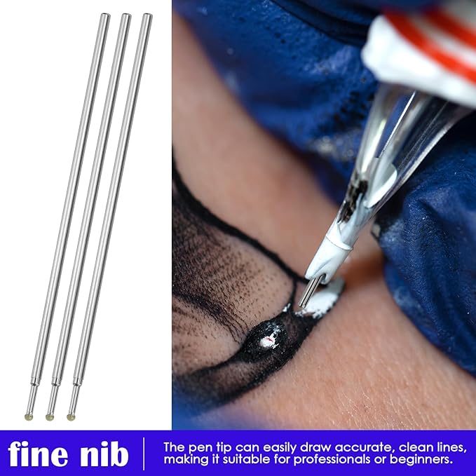 20pcs Tattoo Stencil Supply, Skin Marking Pen for Tattoo Artists - Fine Tip Outline Pen for Permanent Makeup Microblading Piercing (BLUE)