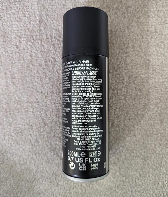 Mane Hair Thickening Spray & Root Touch Up, Instantly Thicker Hair for Men & Women, Fill in Hairlines and Hide Thinning and Fine Patches - Dark Brown, 12 Colors (6.76 oz)