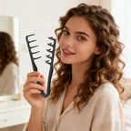 Volumizing Texture Comb, Wide-Tooth Hair Styling Comb for Men & Women, Fluffy Curly Texture Roots Volume Combs, Bangs Seam Grooming Styling Tool, Black