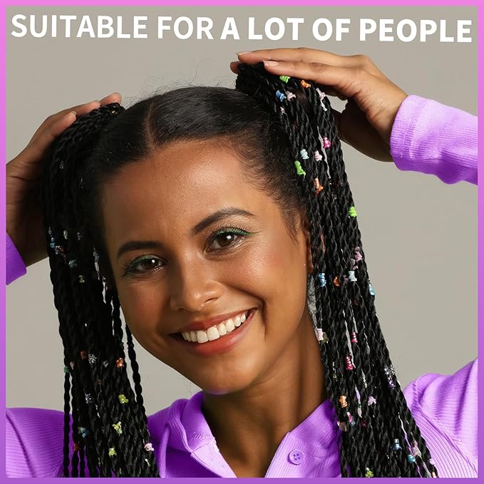 Teenitor Elastic Hair Bands, Small Hair Elastics, 2000pcs Multi Color Hair Ties, Hair Holder Elastic Rubber Bands for Girls, 11 Colors