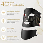 LED Light Therapy Mask Skin Care Mask & neck, LED Red 630±5nm & NIR 830nm Wavelength for Home Use