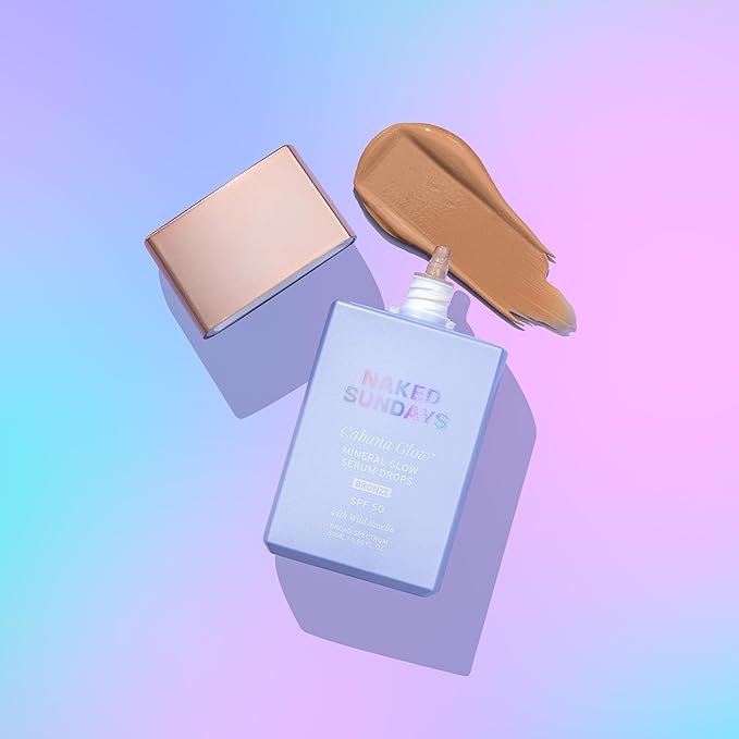 Naked Sundays CabanaGlow™ SPF 50 Bronzing Drops - Bronzing Glow Serum Sunscreen for Face, Hydrating Zinc Oxide Formula with Skin-Perfecting Pigments + Broad Spectrum Protection