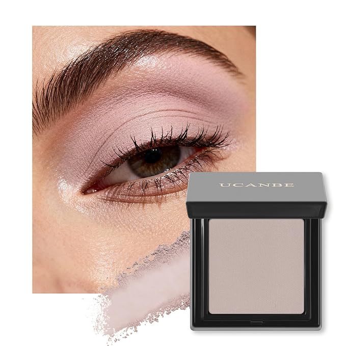 UCANBE Misty Mauve Single Eyeshadow Palette, Neutral Matte Mini Eye Shadow Powder, Highly Pigmented Professional Long-Lasting Waterproof Makeup Pallet