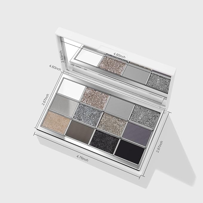 Highly Pigmented Chameleon Eyeshadow Palette, 12 Colors Sparkle Creamy Duo Chrome Multidimensional Eye Shadow Pallet, Long-Wearing Formula,easily blendable,Vegan & Cruelty Free (#04)