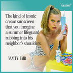 Vacation Classic Sunscreen Lotion SPF 30 & Air Freshener Bundle, Water-Resistant, Lightweight, Transparent on All Skin Tones, Dermatologist-Tested, Vegan, Travel Size, 3.4 Fl. Oz.